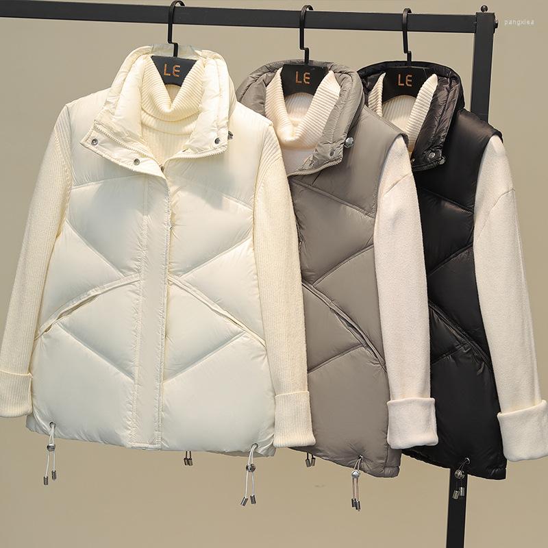 

Women's Vests Autumn Stand Collar Simple Style Short Vest Coat Pockets Casual Ladies Sleeveless Jacket Solid Waistcoat For Female, Beige