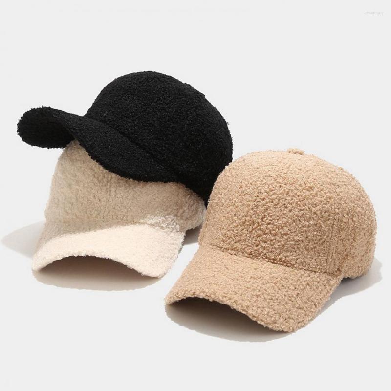 

Ball Caps Trendy Unisex Cap Solid Color Autumn Winter Baseball Hat Windproof Sun Protection, White