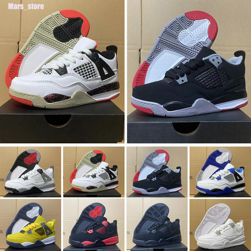 

4 basketball shoes Boots for Kids women 4s Military Black Cat Sail Red Thunder White Oreo Cactus Jack Blue University Infrared Cool Grey mens sports sneakers, 1:1