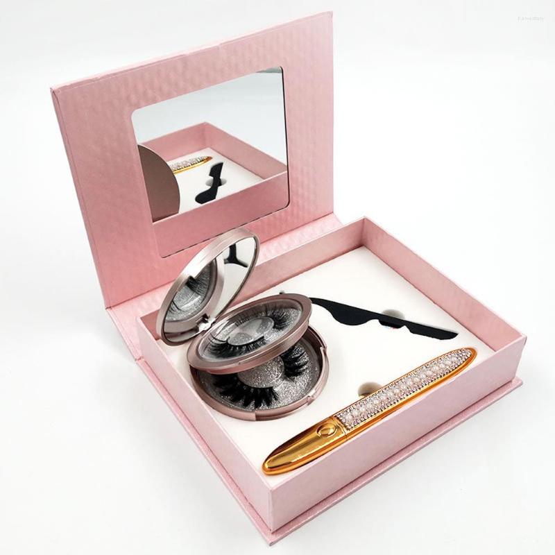 

Eyeliner Magic Set With Mirror 2 Pairs Of Eyelash Tweezers Customizable Private Label Glue-Free Adhesive Wholesale, 5 pieces no logo