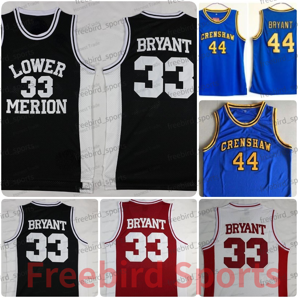 

NCAA Lower Merion Basketball Jersey 33 Hightower 44 College Mens Basketball Jerseys Stitched Black White Red, Men jersey