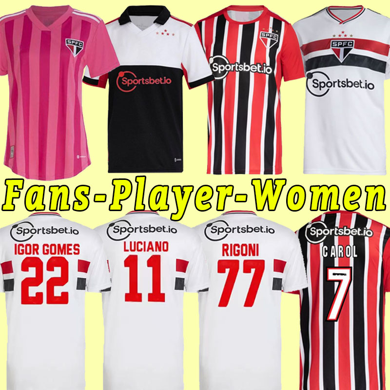 

2022 2023 Sao Paulo soccer jerseys home away Dani Alves REINALDO Pato Pablo Football Shirts V. Bueno Hernanes Igor Gomes camisetas de futbol Fans Player Version women