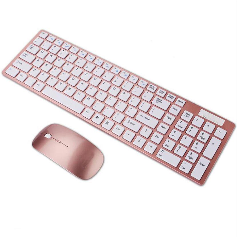 

Wireless Keyboard and Mouse Combos Slim 2 4GHz Keyboards 104 Keys with Receiver for Office Candies Color322f