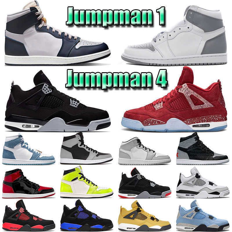 

Classic 1 Basketballs shoes Jumpman 4 Sneakers Bred Patent Men Trainers Red Thunder 4s Visionaire Denim Black Royal Stealth Newstalgia 1s JO, A14 36-46 patent royal blue