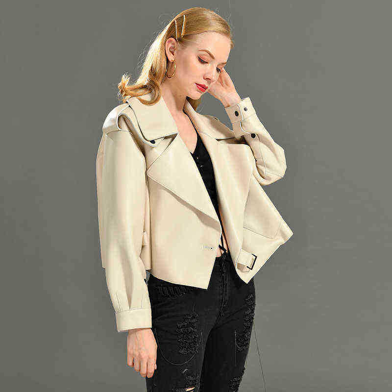 

Women Genuine Leather Jacket 2021 New Fashion Many Colors Loose Bomber Jacket Ladies Genuine Sheepskin Outerwear J220727, Black