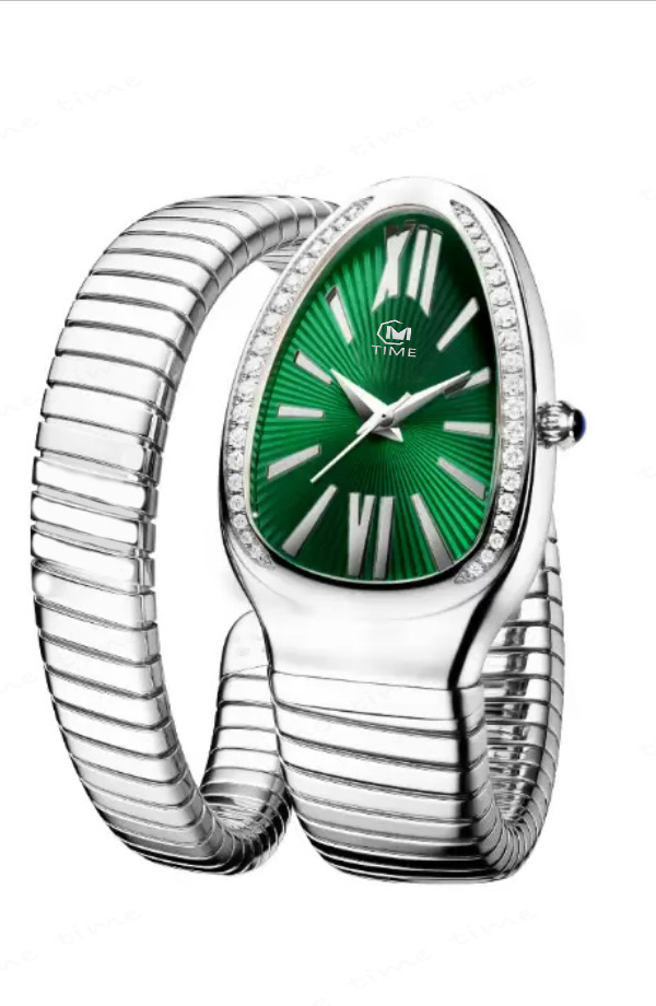 

Women's quartz watch stainless steel snake bracelet style gold fashion party, Colour2