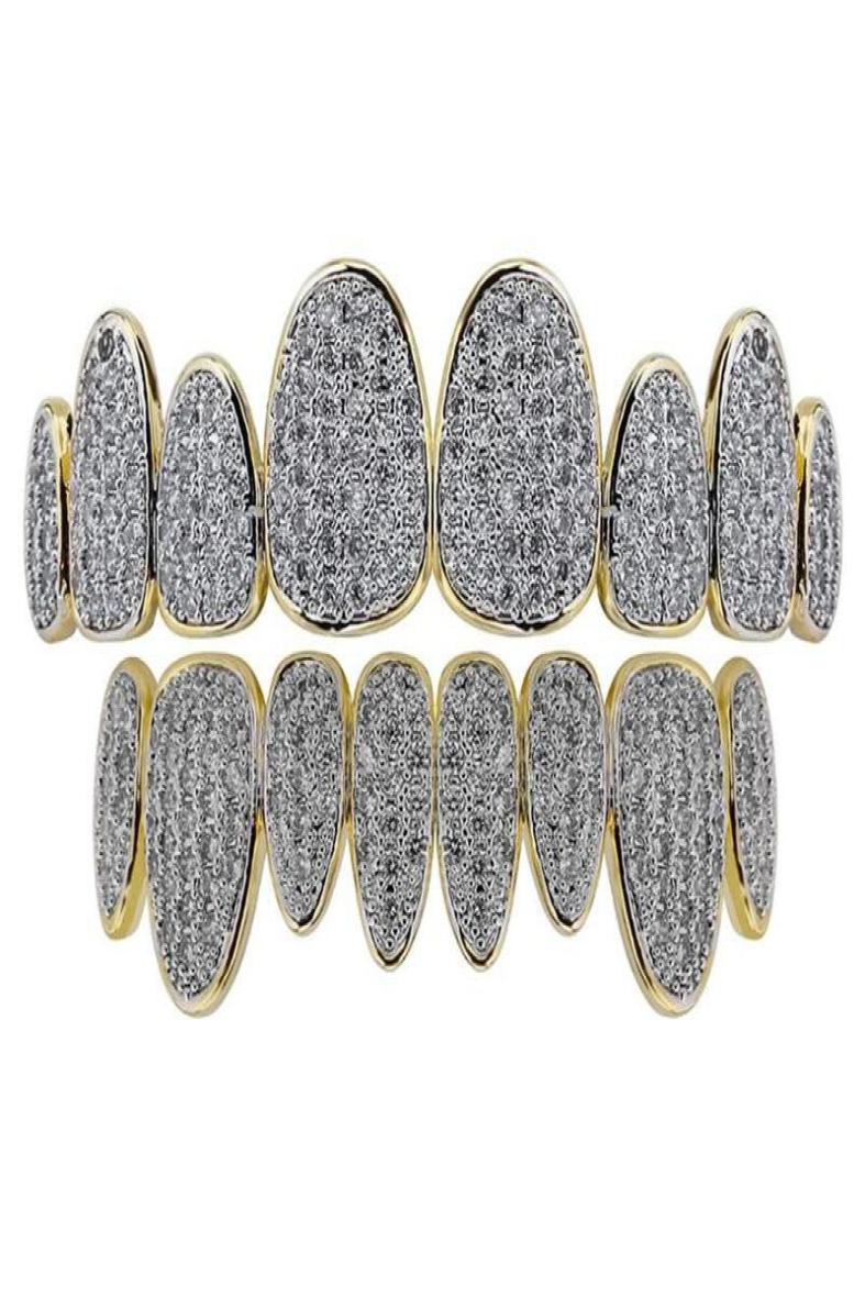 

Gold Silver diamond Teeth Grillz Women Men Luxury teeth grillz Top Bottom Grills grill hip hop Designer Jewelry mens Halloween Chr8197450