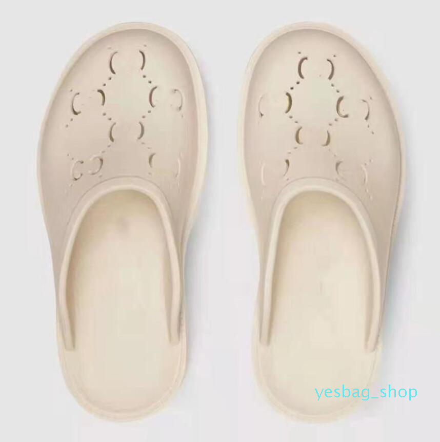 

2022 Women Sandals Slippers Beach Shoes Loafers Flats Slipper Luxury Men Platform Hollow Pattern Size 35-44, #001