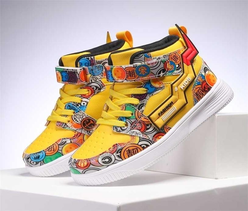 

High Top Kids Shoes Casual Children Board Sneakers Cartoon Boys School Girls NonSlip Autumn Waterproof Outdoor Sport Shoe 2201254604499, White gray