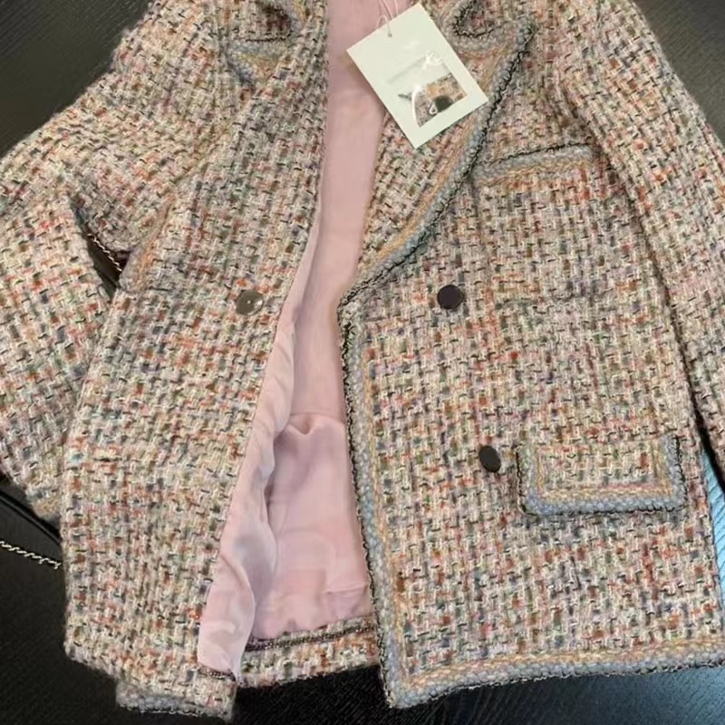

Chan New Women's brand jacket OOTD designer Fashion top-grade autumn winter classic LOGO tweed coat Leisure Spring Coats cardigan Women Christmas birthday Gift, Multi