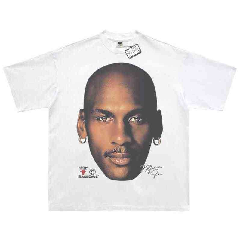 

Designer Kanyes Classic Wests T Shirt Cav Empts MJ Retro American Style High Street Rap Hip Hop Men And Women Cotton Loose Round Neck Tee