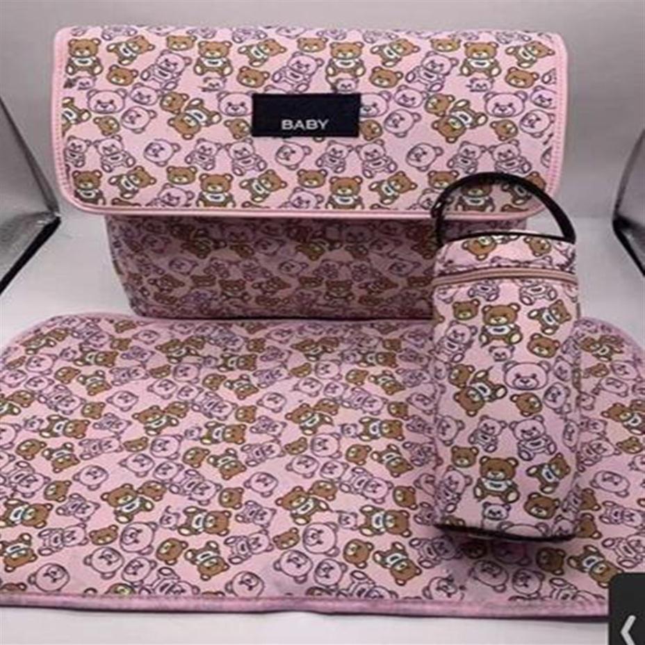 

Mummy Baby Diaper Bags 3pcs set Print Leather Canvas Functional Shoulder Bag for Mummy& girls Gift Ideas233t, 005