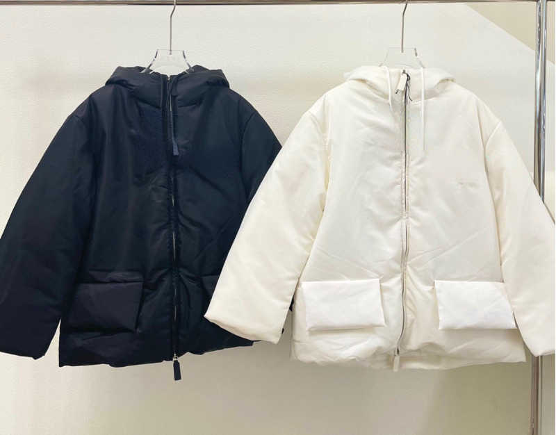 

Brand Women' Down designer design 22 autumn and winter new decoration with belt waterproof fabric warm fashionable cotton coat plus size, White