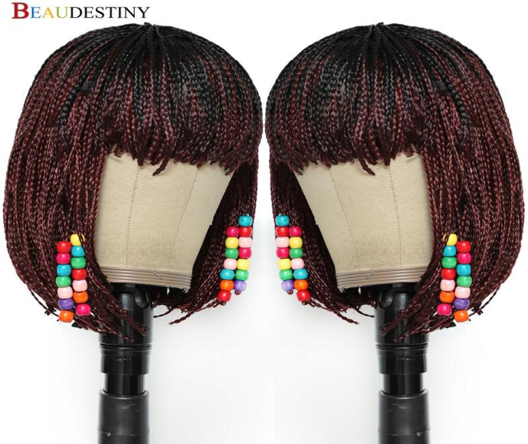 

Synthetic Wigs Ombre Red Hair Wig Braiding Braids Women With Bangs Perruque Bob Short For Black9712290, Natural black