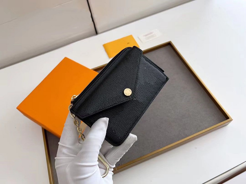 

fashion Original Luxurys Designers Purses Wallets Mini bag Fashions Short ZIPPY Wallet Embossing Classic Zipper Pocket Bags Zip coin Purse with box, Embossed black #669431