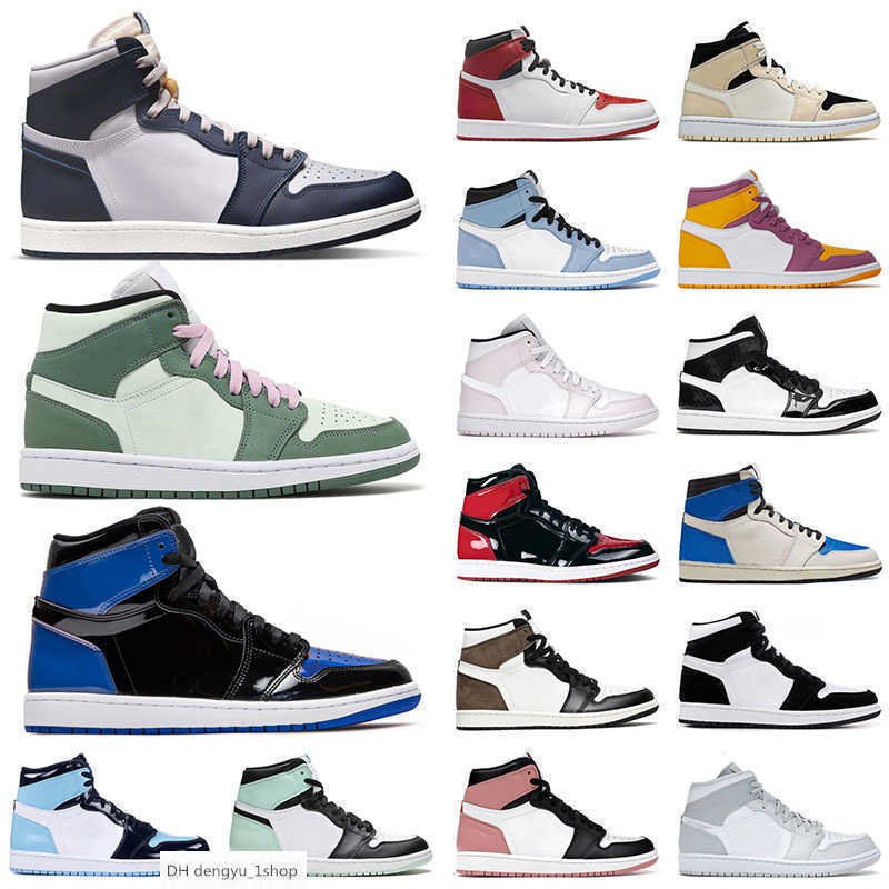 

2022 Jumpman 1 1s Basketball Shoes Authentic For Mens Womens High OG Dark Mocha Georgetown Heritage Mid Carbon Fiber Dutch Green D designer shoe OG, # high og nrg igloo 36-46