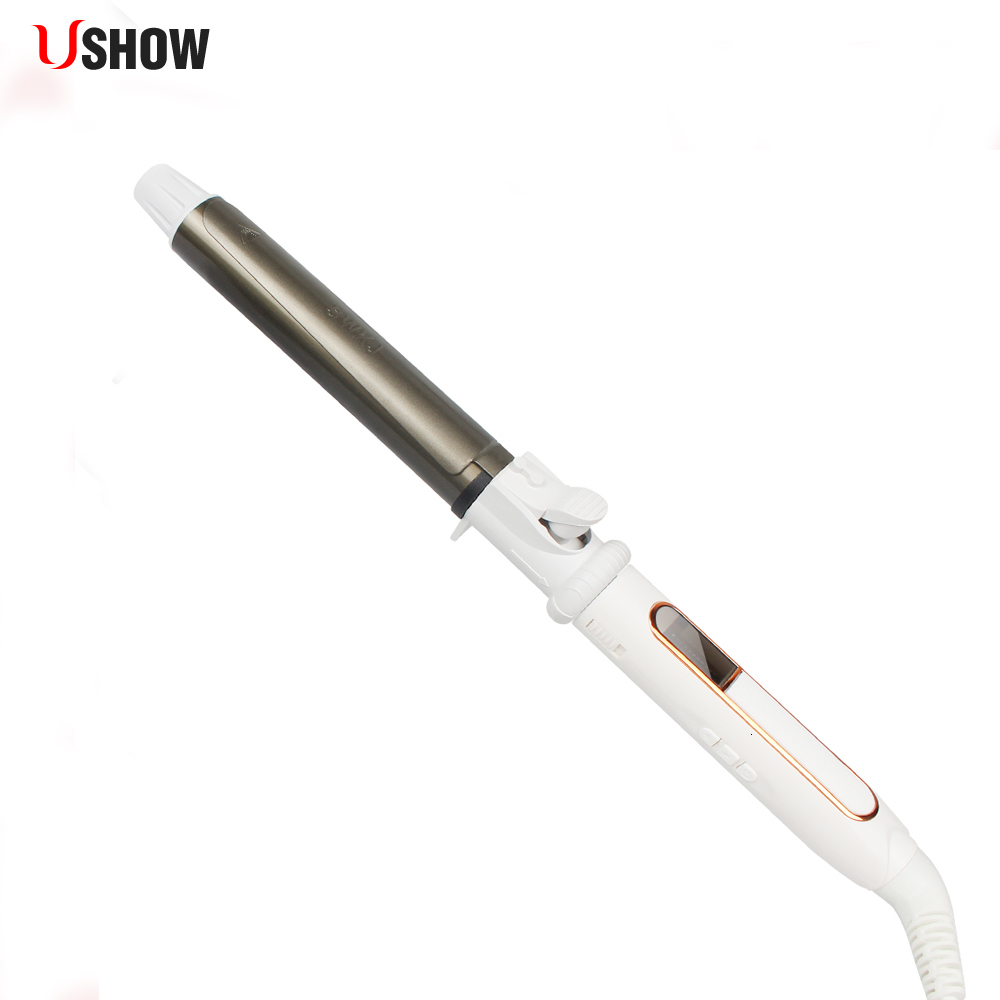 

Curling Irons USHOW Professional Ceramic Hair Curler LED Digital Temperature Display Iron Roller Curls Wand Waver Fashion Styling Tool 221116