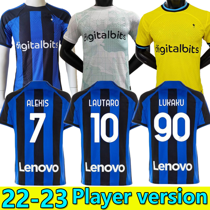

Player version 2022 2023 LUKAKU INTERS soccer jerseys CORREA DZEKO BARELLA LAUTARO SKRINIAR DE VRIJ Milans 22 23 football shirt uniforms men kids kit sets BROZOVIC