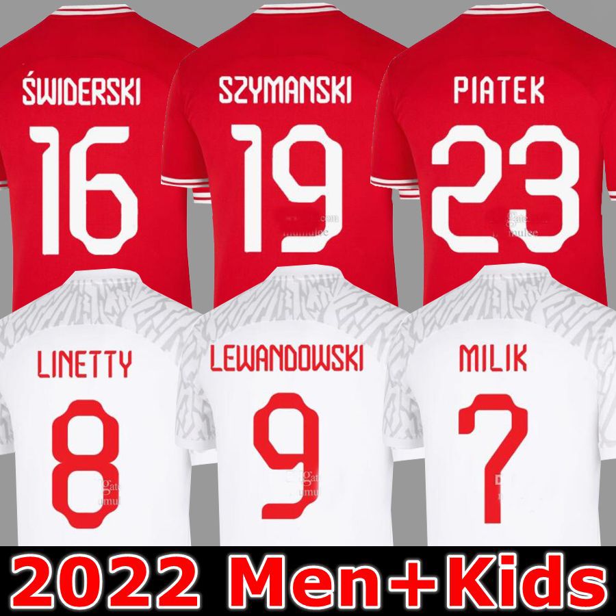 

2022 POLAND Soccer Jerseys LEWANDOWSKI MILIK men kids kit home away jersey 22 23 red white ZIELINSKI youth children PISZCZEK Jerseys GROSICKI, 2022 away aldult world cup