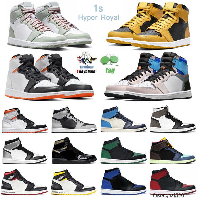 

2022 1s High Og Basketball Shoes for Men Women 1 Hyper Royal University Blue Electro Orange Shadow 2.0 Gym Red Jordens Jordon, #12