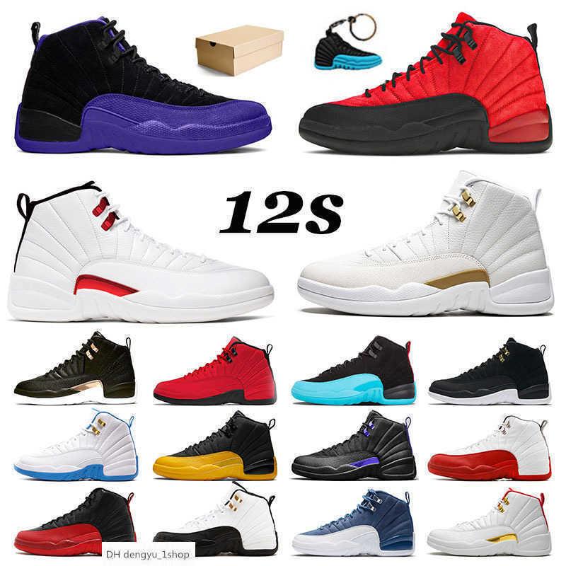 

WITH BOX Classic Jumpman 12 12S Men's baskrtball shoes XII Blue University Gold Ice Cream Flu Game Dark Concord 23 sports sneakers me designer shoe OG, B28 40-47 game ball