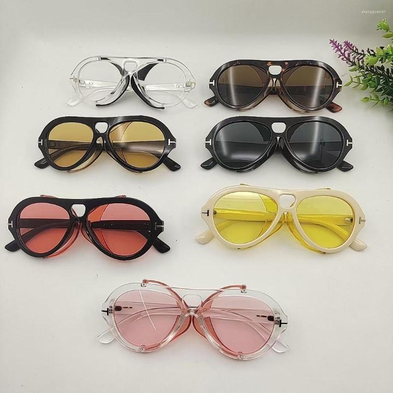 

Sunglasses 2022 Fashion Cool Navigator Style SteamPunk Men Women Punk Side Shield Brand Design Sun Glasses