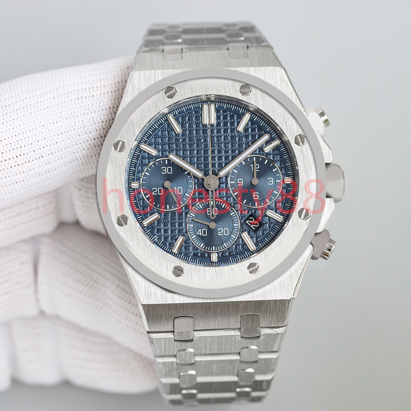 Montre de luxe en or pour homme Montres à quartz super longues Bracelet en acier inoxydable de 41 mm Miroir saphir lumineux Designer Auto Date mo