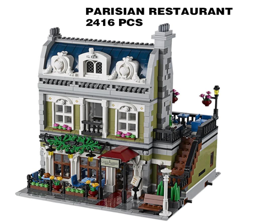 

With 5 MINI Figures Parisian Restaurant Building Blocks Bricks Model Architecture City StreetView Toy Birthday Christmas Gift7292657