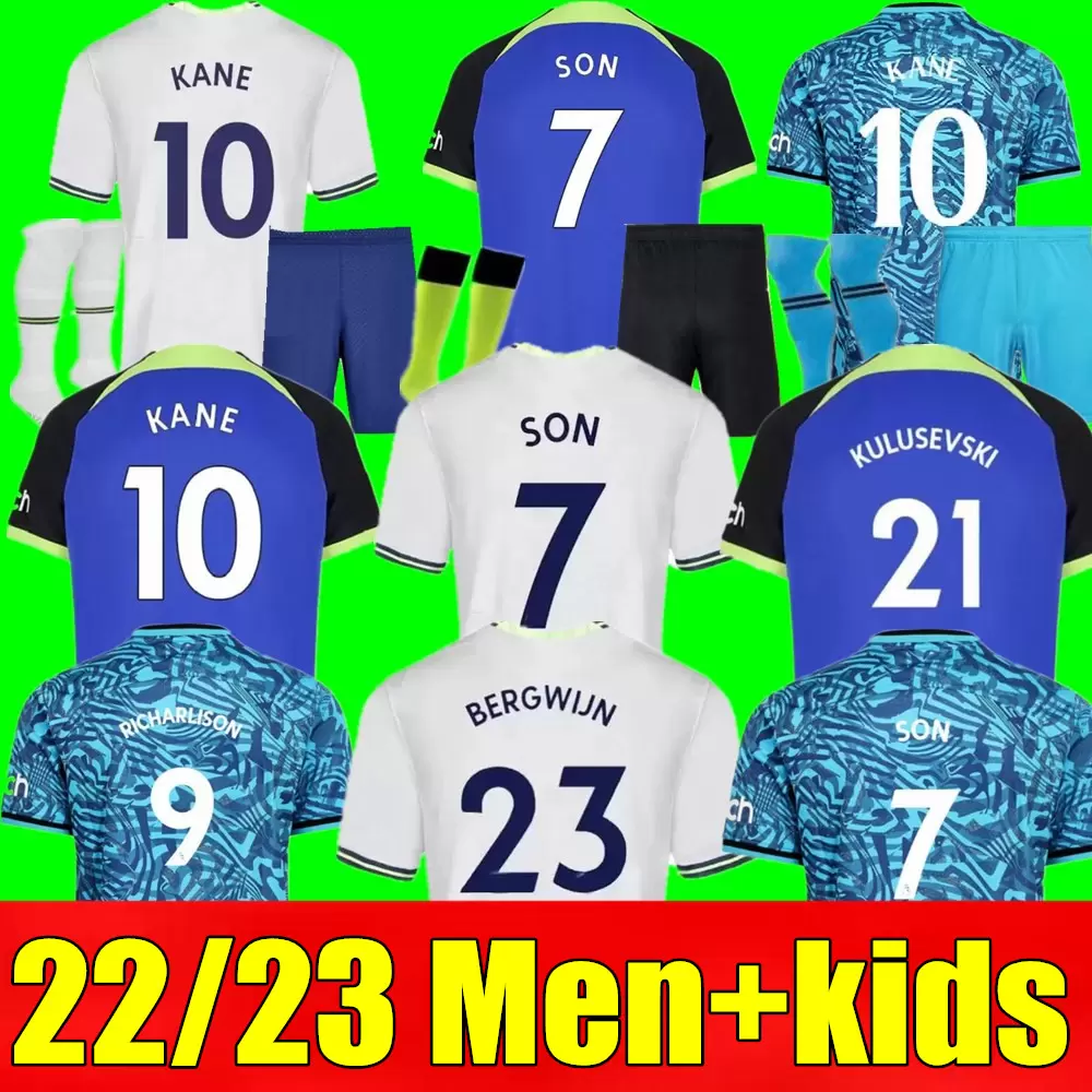 

New 22 23 Men kids kit KANE SON DELE soccer jersey home away 3rd goalkeeper gk HOJBJERG BERGWIJN SPURS LO CELSO 2022 2023 LUCAS football shirts uniforms adult Youth, 22/23 kids 3rd+socks