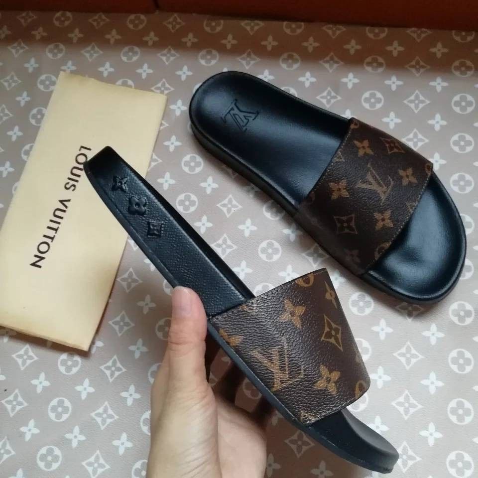 

Fashion Designer Louis Vuitton women Slippers Mens gg Flip Flops Flat Slides Shoe Slippers printing leather Black shoes gucci sandals beach sneakers gg dfgdf