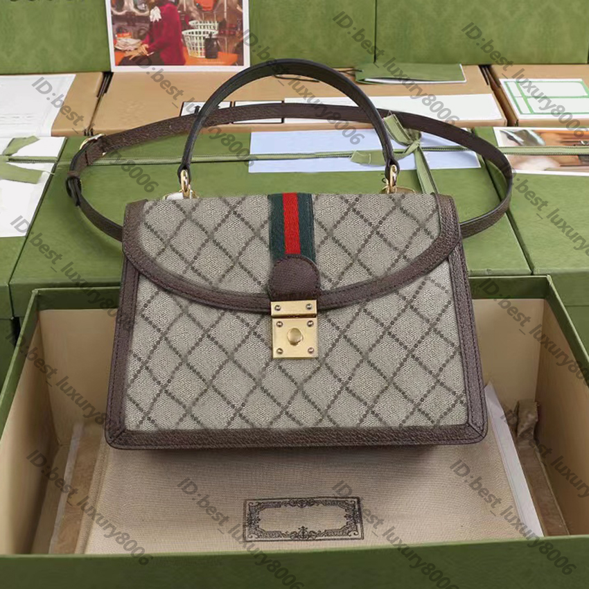 

9a High grade Designer women's bag plaid canvas cowhide fashion luxury handbag hand bill shoulder storage bag, Color1