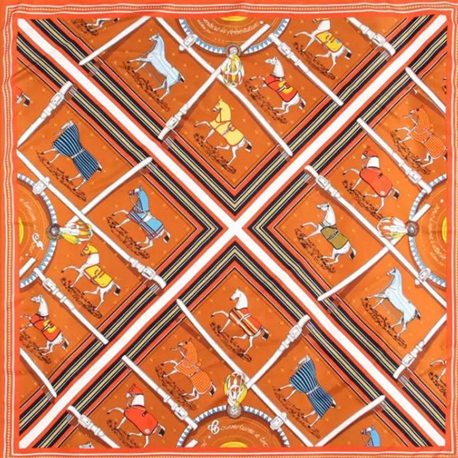 

Manual Hand Rolled Twill Silk Scarf Women Belt Plaid Horse Printing Fashion Square Scarves Echarpes Foulards Femme Wrap Bandana Hijab259i