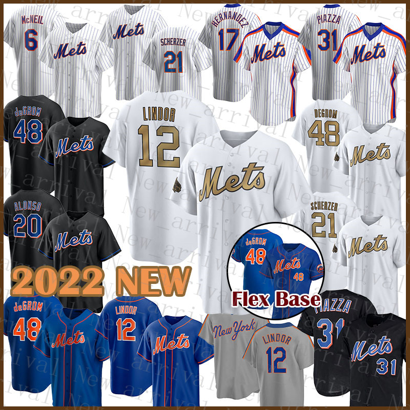 

2022 2023 New New York''Mets''Baseball Jersey 12 Francisco Lindor 48 Jacob deGrom 20 Pete Alonso 21 Max Scherzer 31 Mike Piazza 18 Darryl Strawberry, Youth(size:s-xl)daduhui