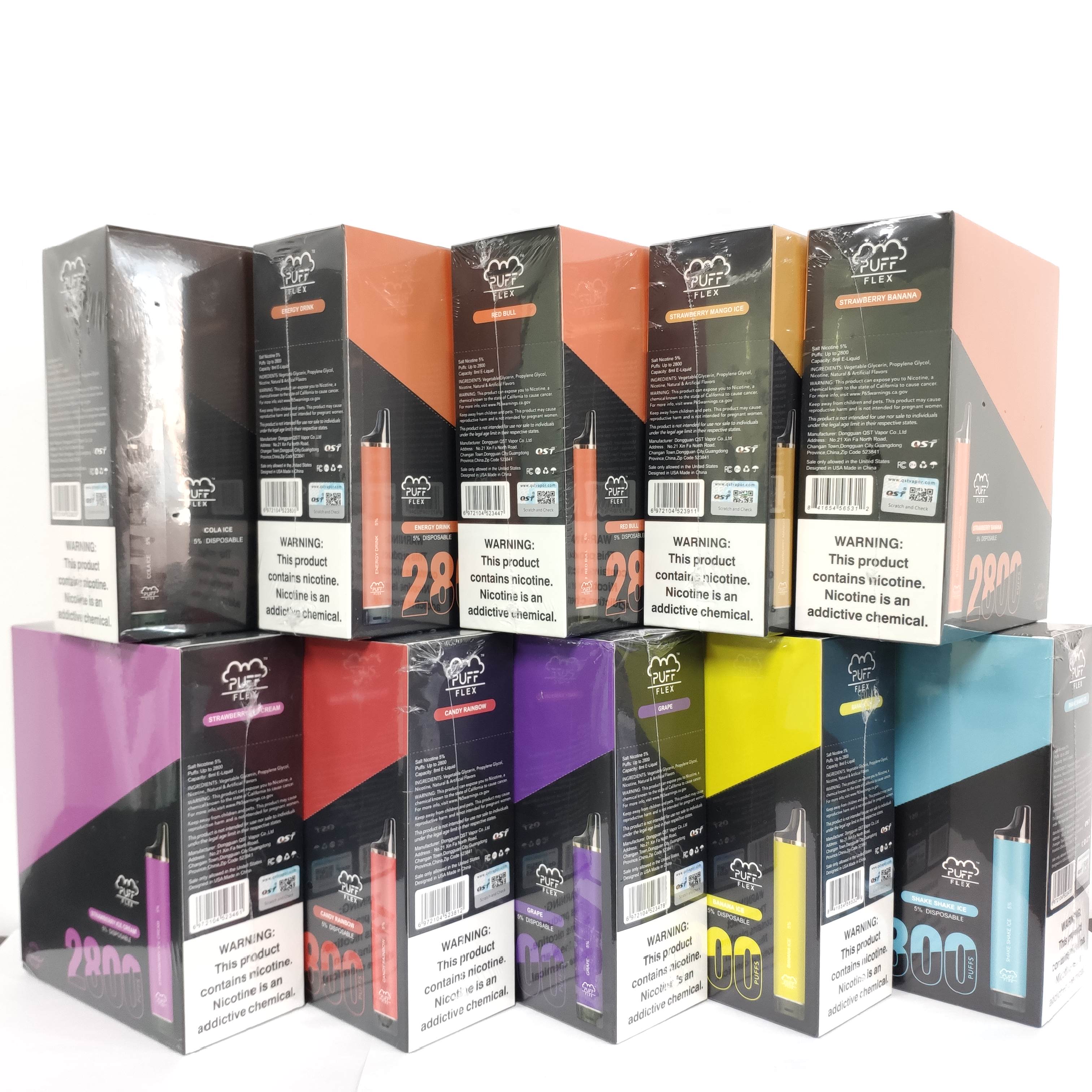 

No Tariff Original Disposable E Cigarettes Puff Flex 2800 puffs Wholesale Vape bar
