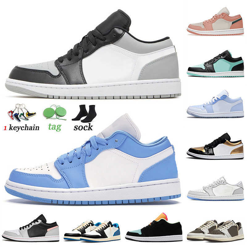 

2023 New Jumpman 1s Unc Basketball Shoes 1 Low Sneakers Shadow Toe Fragment Reverse Mocha Mighty Light Madder Root Tropical Twist Mens Women Jordans1 Jordan1, B8 black white 36-46