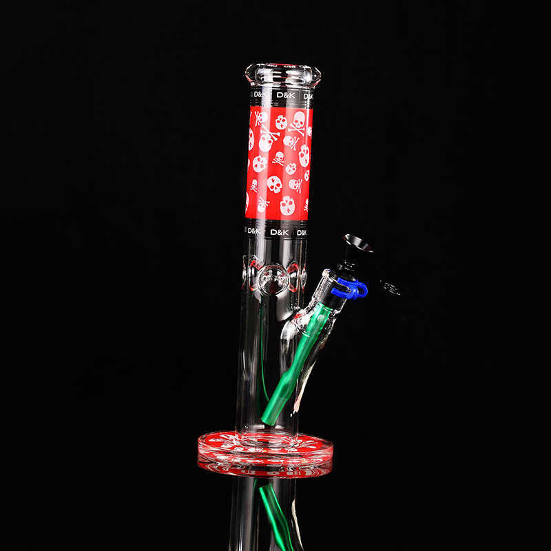 

Hookahs Thicken Glass Bong Straight 15" With Elephant Joint Water Pipe Bongs set
