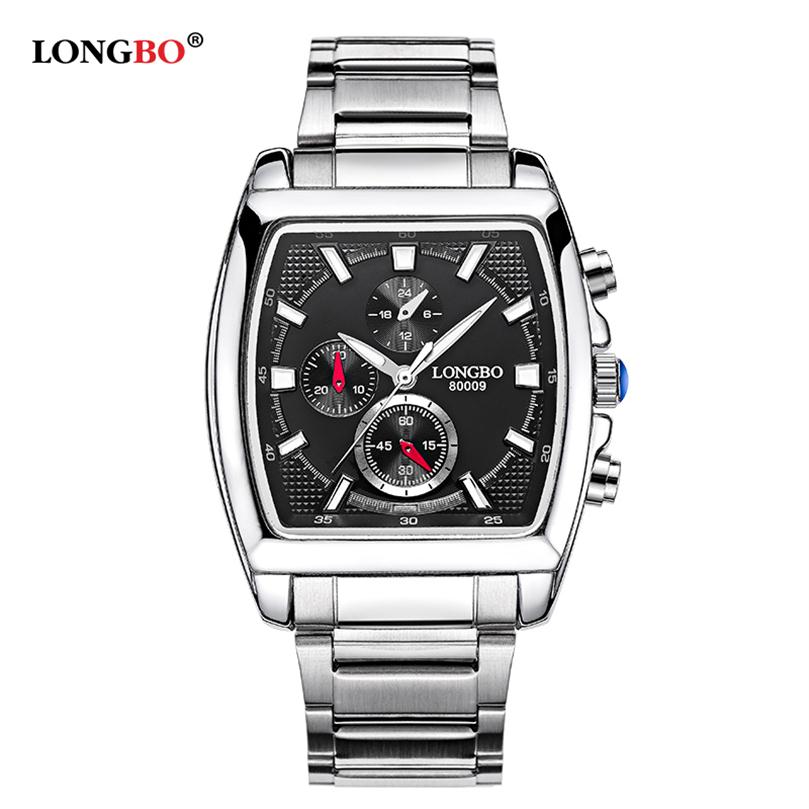 

2020 luxury LONGBO Military Men Stainless Steel Band Sports Quartz Watches Dial Clock For Male Leisure Watch Relogio Masculino 80009276p, No send watch for shipping