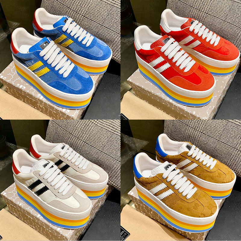 

Joint Shoes Luxury Designer Men Women Gazelle Sneakers Canvas Shoes Patchwork Trefoil embroidery retro casual Trainers, 08