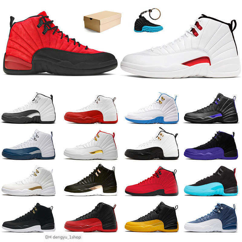 

WITH BOX Original Jumpman 23 basketball 12 12s men trainers shoes sports sneakes Blue University Gold Ice Cream Flu Game Dark Conco designer shoe OG, B17 40-47 white grey