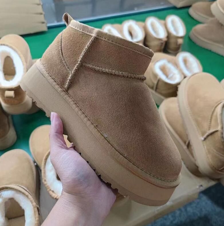 

Ultra UGG Mini Boot Designer Woman Platform Snow Boots Australia Fur Warm Shoes Real Leather Chestnut Ankle Fluffy Booties For Women uggitys yeS