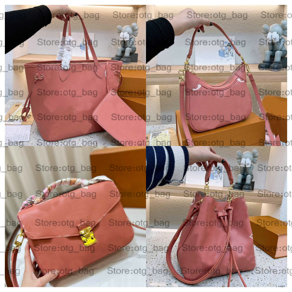 

Never Tote Onthego MM Bagatelle BB Bag Rose Trianon Creme Monograms OTG Women CARRYALL M46298 NEONOE Bucket Luxurys Designer Shoulder Bags Crossbody Handbag M46301, Customize