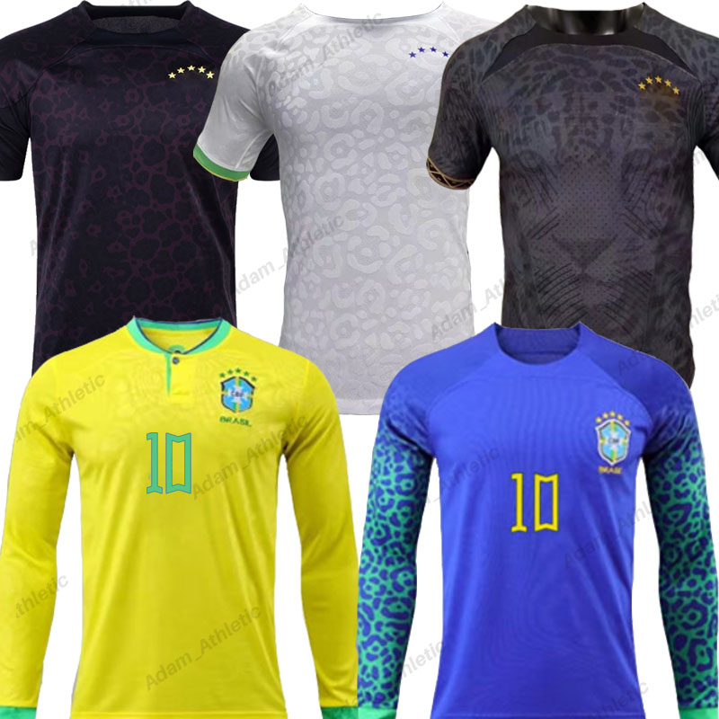 

Brazils Long Sleeve soccer jerseys 2022 NEYMAR Camisa Brasil VINI JR ANTONY RAPHINHA L.PAQUETA G.JESUS RODRYGO RICHARLISON PELE Brazilian world cup football shirts, 22-23 home+wc2022 patches
