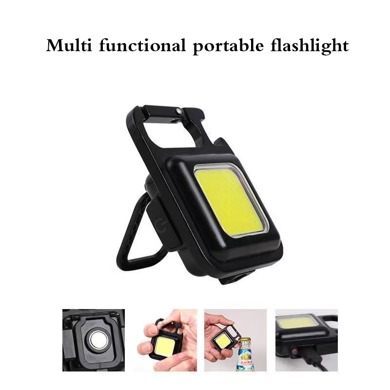 Electronics New multi-function COB work light portable mini bright key chain USB small flashlight outdoor camping light-image-819659241