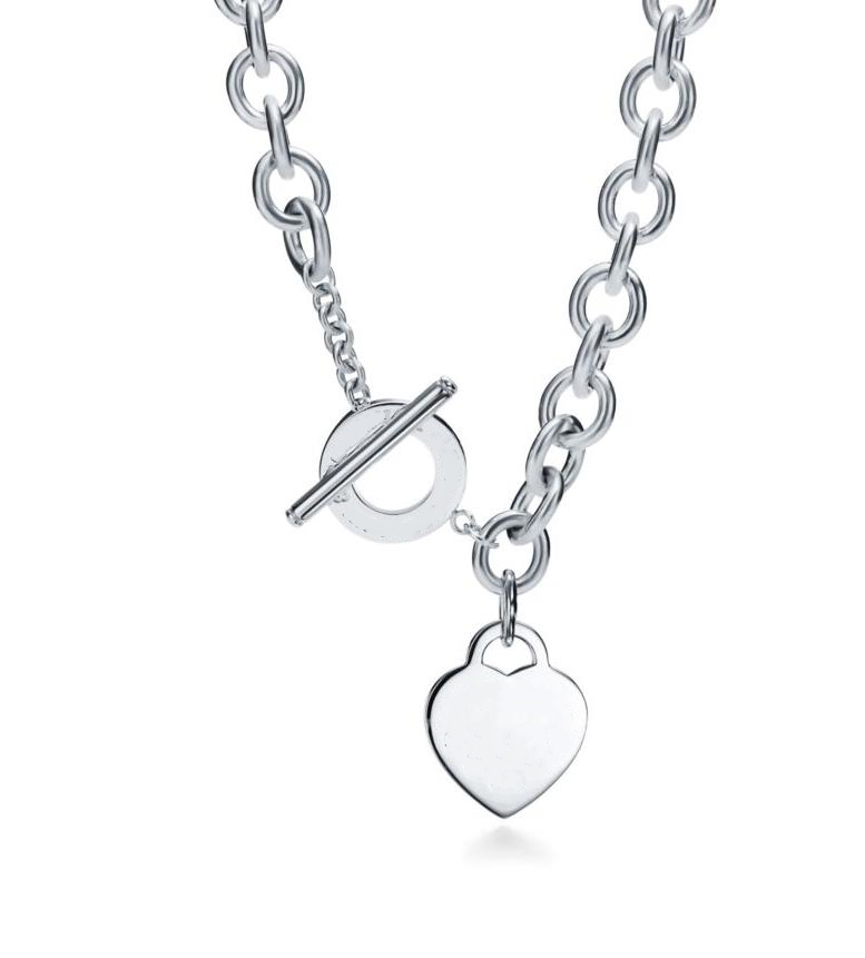 

tiff Return to Heart Tag Toggle necklace 925 Sterling Silver pendant necklaces female jewelry exquisite craftsmanship official logo blue heart Luxury designer tif