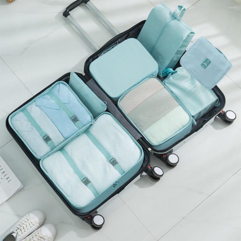 

Storage Bags 6pcs Travel Bag Organizer Clothes Luggage Blanket Shoes Organizers Suitcase Traveling Pouch Packing Cubes