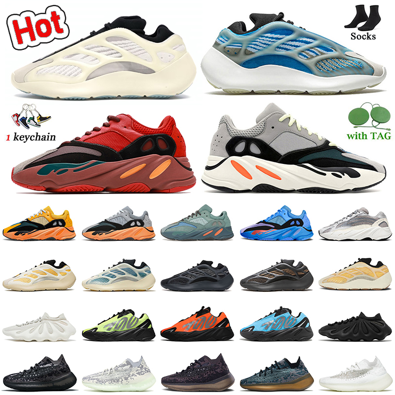 

700 Wave Runner Solid Grey Running Shoes Hi Res Blue Red Static V2 V3 Alvah Azael Yeezies Mauve Kyanite Kanye Yeezzys shoes dhgate Women Mens Trainers yezzy Sneakers, A27 hi-res red 36-45