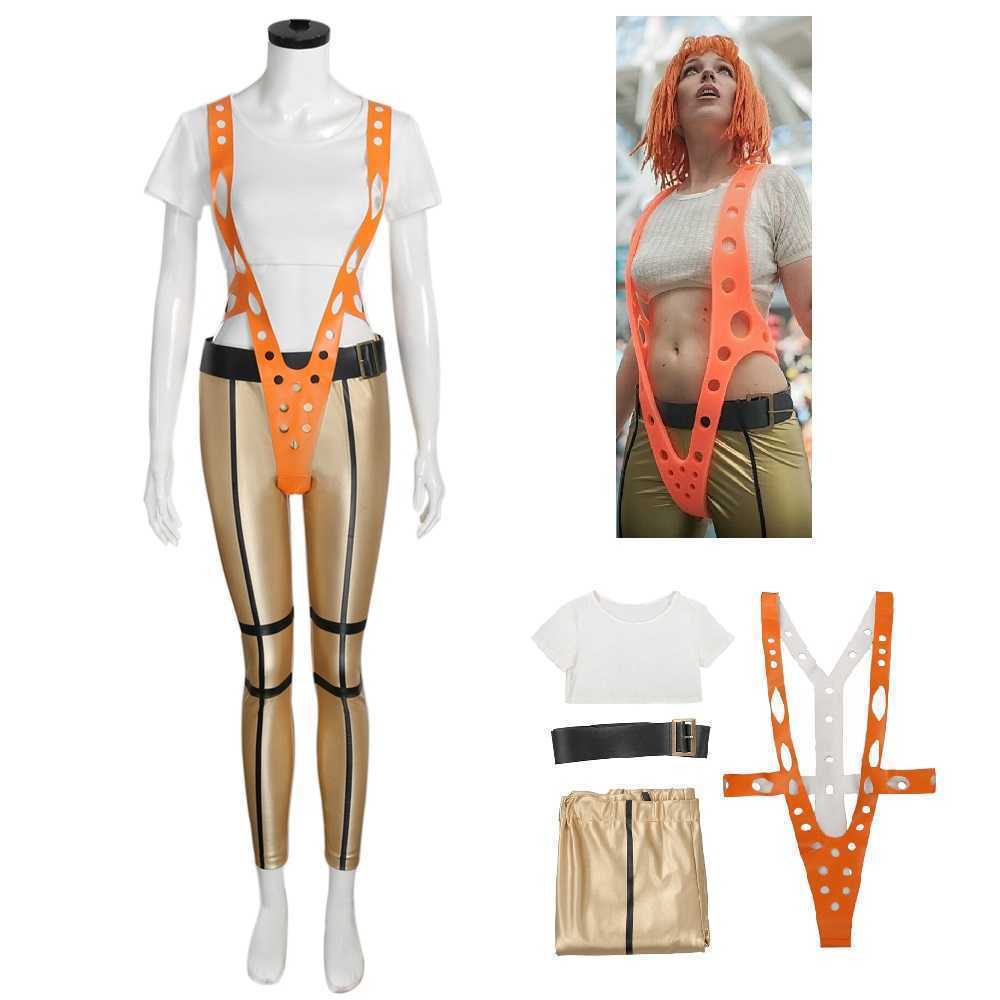 

Cosplay Wigs The Fifth Element Leeloo Cosplay Costume Sexy Skinny Pants Short T-Shirt Cinquime lment Body Suit Halloween Cosplay Outfits T221115, Mix color