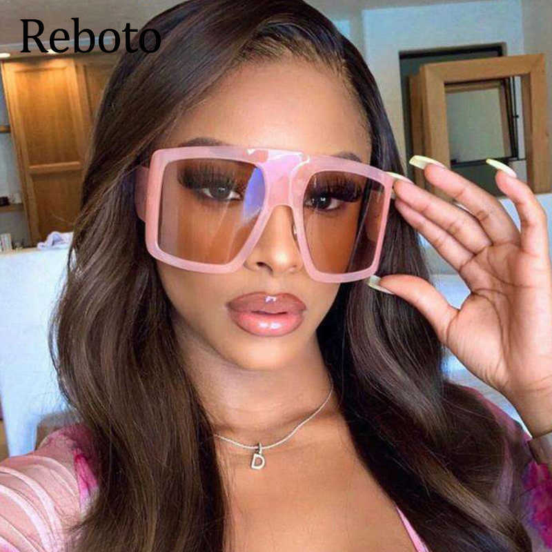 

Sunglasses Frames Pink Oversized Sunglasses For Women Classic Square Brand Clear Shades Vintage Big Frame Sun Glasses Female Oculos Feminino T2201114