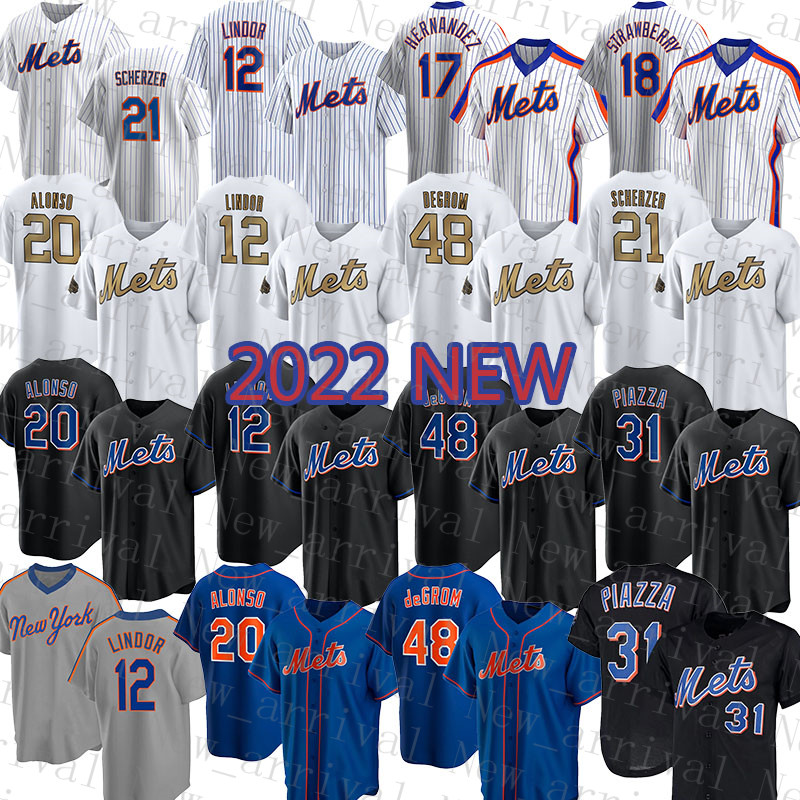

2022 2023 New New York''Mets''Baseball Jersey 12 Francisco Lindor 48 Jacob deGrom 20 Pete Alonso 21 Max Scherzer 31 Mike Piazza 24 Robinson Cano, Mens(daduhui