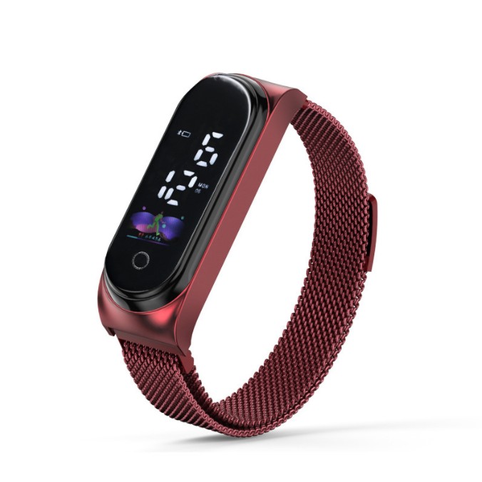 

Fashion Sport Waterproof watches Touch Screen LED Women Men Watches Casual Magnetic Mesh Belt Electronic Digital Outdoor Watch, Leave a message about color